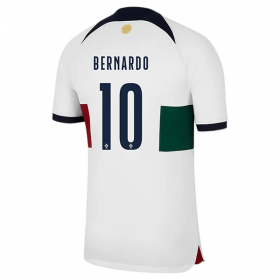 Maillot de Foot Portugal Bernardo 10 Extérieur Coupe du monde 2022